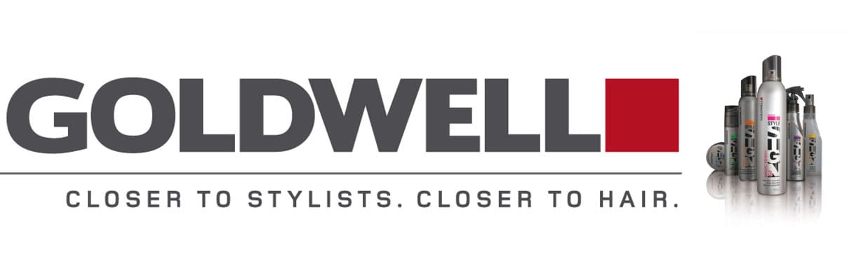 Het merkbeeld van Goldwell met de regel closer to stylists, closer to hair.